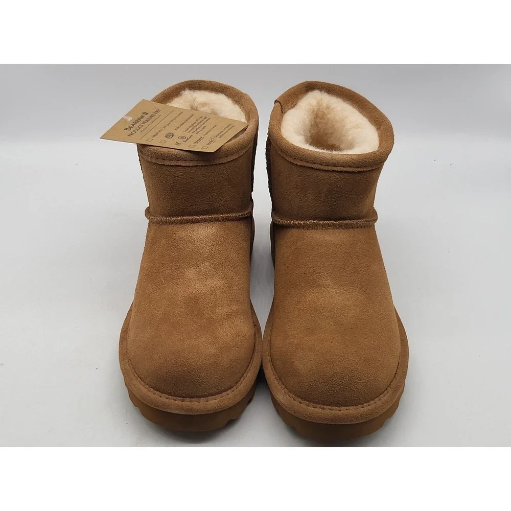 Bearpaw Alyssa Womens 5 Hickory Suede Winter‎ Boots Sheepskin Shoes